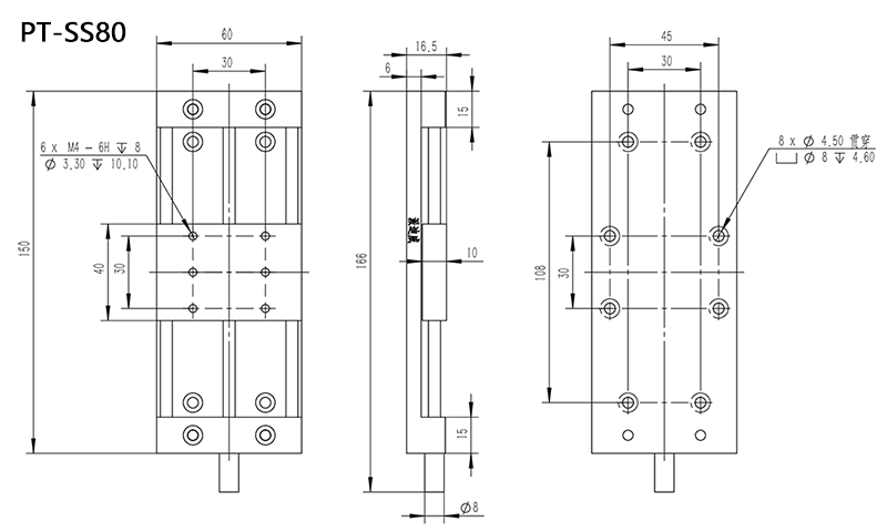PT-SS20手動(dòng)平移臺(tái) 可自鎖 行程有20, 50, 80mm PT-SS20手動(dòng)平移臺(tái) 可自鎖 行程有20, 50, 80mm