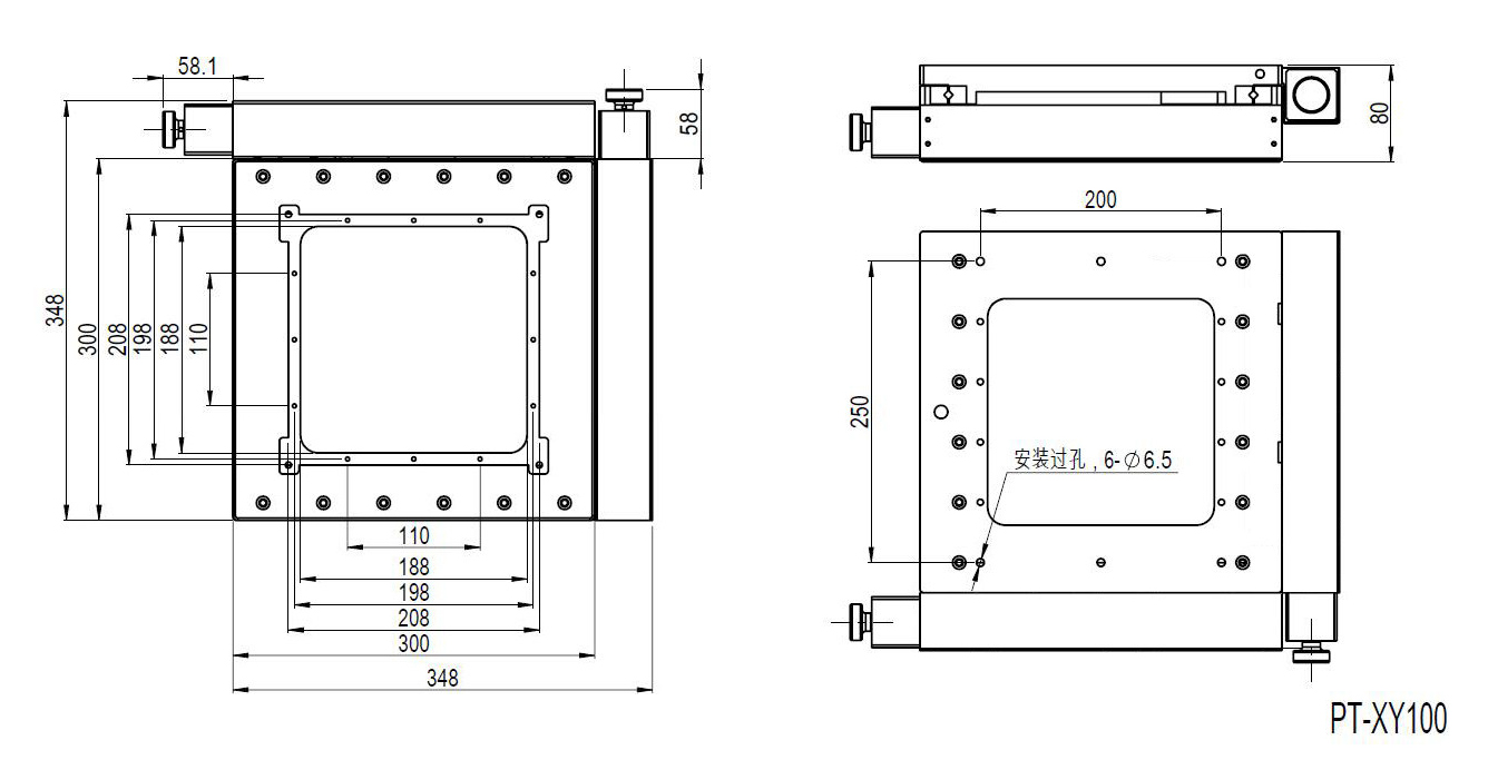 PT-XY100精密電動整體位移臺光學(xué)二維平移臺行程100×100滑臺模組 PT-XY100精密電動整體位移臺光學(xué)二維平移臺行程100×100滑臺模組